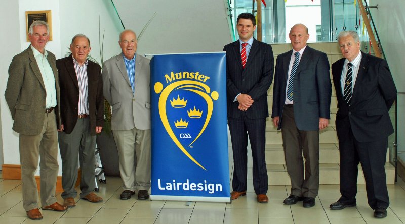 Mallow GAA officers  l-r Sean Ryan Treasurer, John O Connell Registrar ,Sean Cooney President with Kevin Walsh Munster Referees  Secretary and former Chairman Jimmy O Gorman at the Launch of the Munster Senior Championships  Launch in Mallow Complex     pic George Hatchell